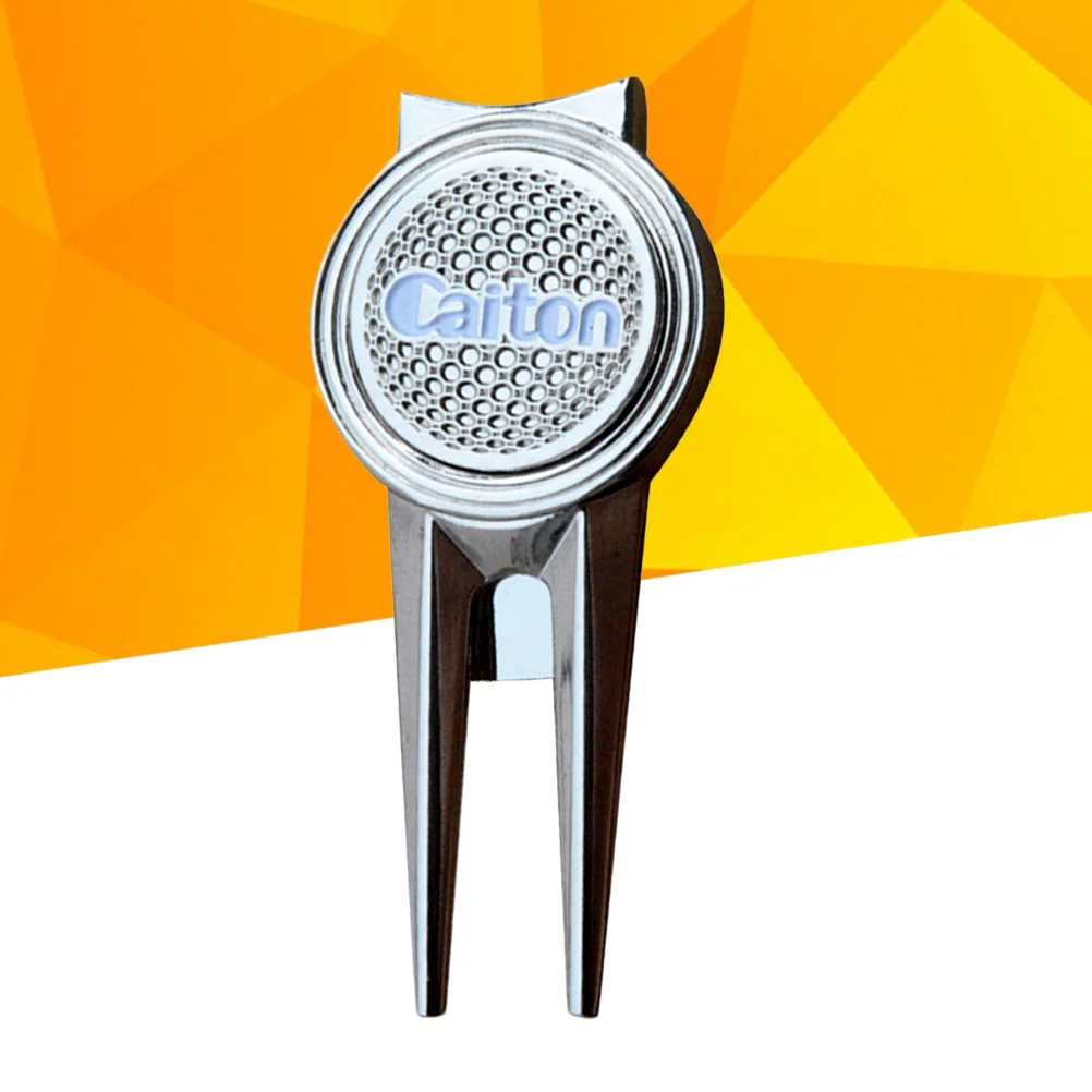 

2pcs Golf Divot Fork Portable Repair Tool for Putting Green Ergonomic Magnetic Marker Silver Lightweight Golf