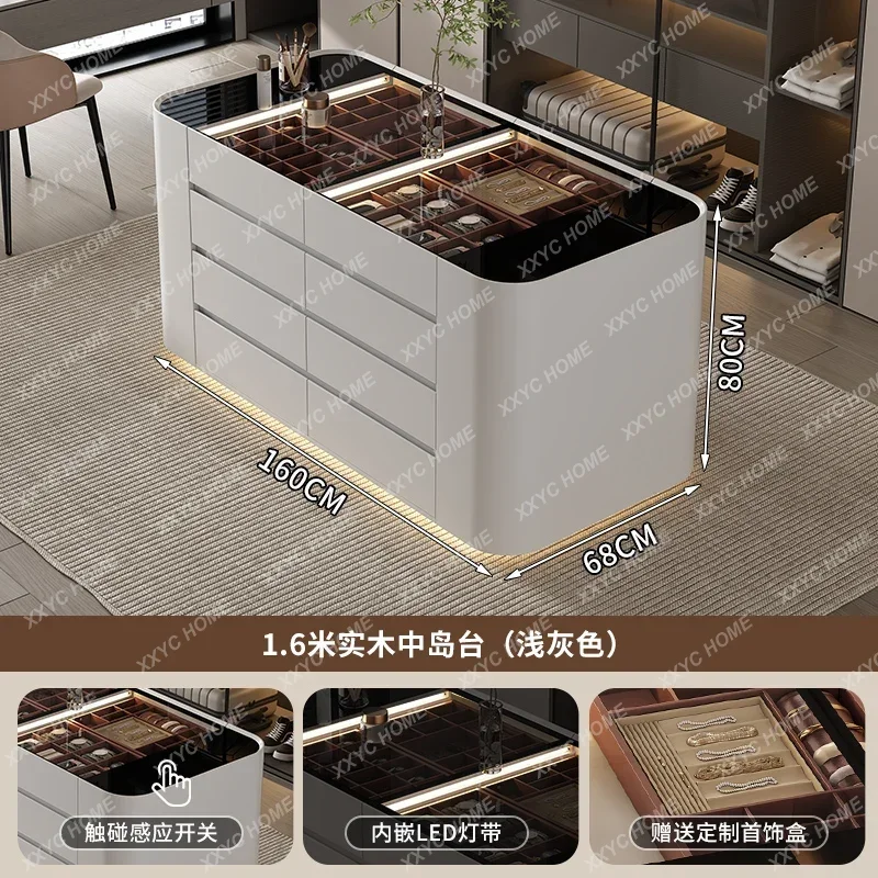 smt1 مرحاض الجزيرة الوسطى غرفة نوم تخزين خزانة المنزلية الطابق جزيرة منصة مجوهرات خزانة أرضية #4