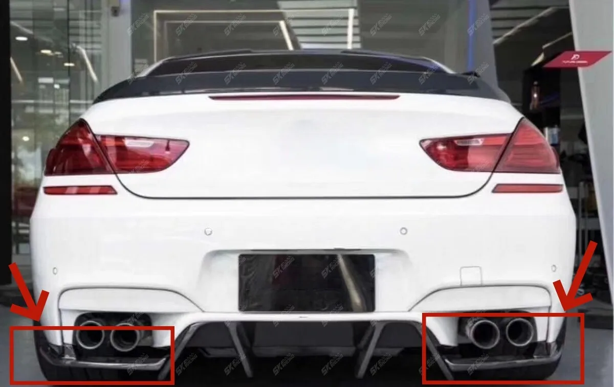 2 قطعة ألياف الكربون/لامع أسود المصد الخلفي الجانب الفاصل صالح BMW M6 F06 F12 F13