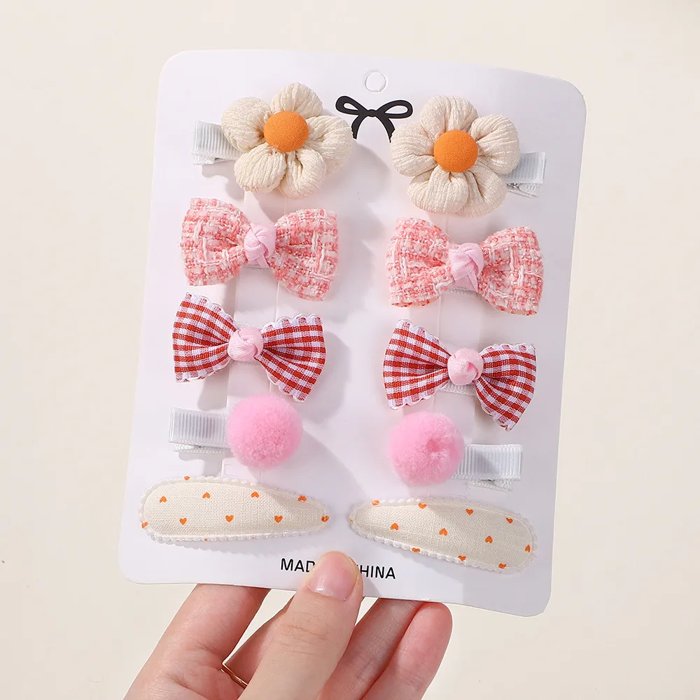 

10pcs/set Sweet Fabric Flower Bow Girl Hairpin for Girls Children Cute Butterfly Baby Headdress Hair Accessories New Headwear