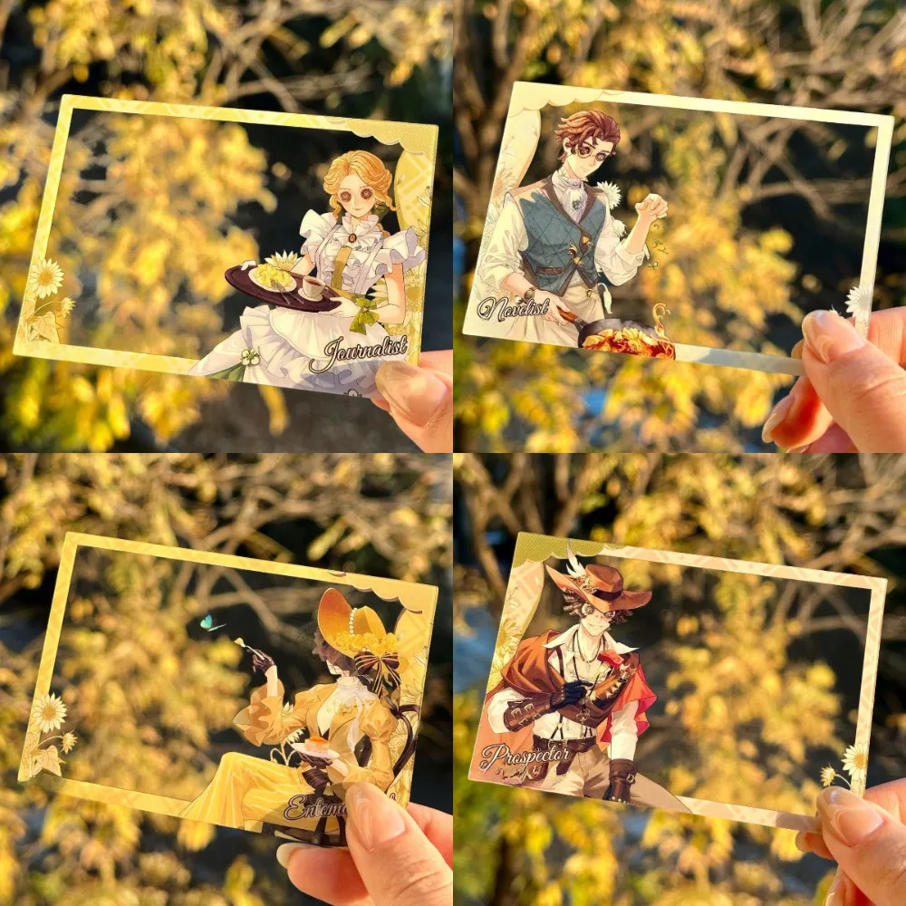 Horror Identity V Transparent Card Journalist Prospector Entomologist Novelist Cosplay Props Photo Check in Photocard Fans Gift