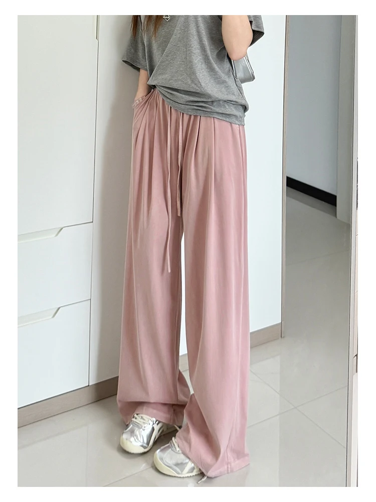 Damen-Jeans mit geradem Bein, Hose aus Lyocell-Stoff mit elastischem Bund, locker geschnittene Hose, schmal geschnittene, weit geschnittene Hose für den Alltag. – Detail 20
