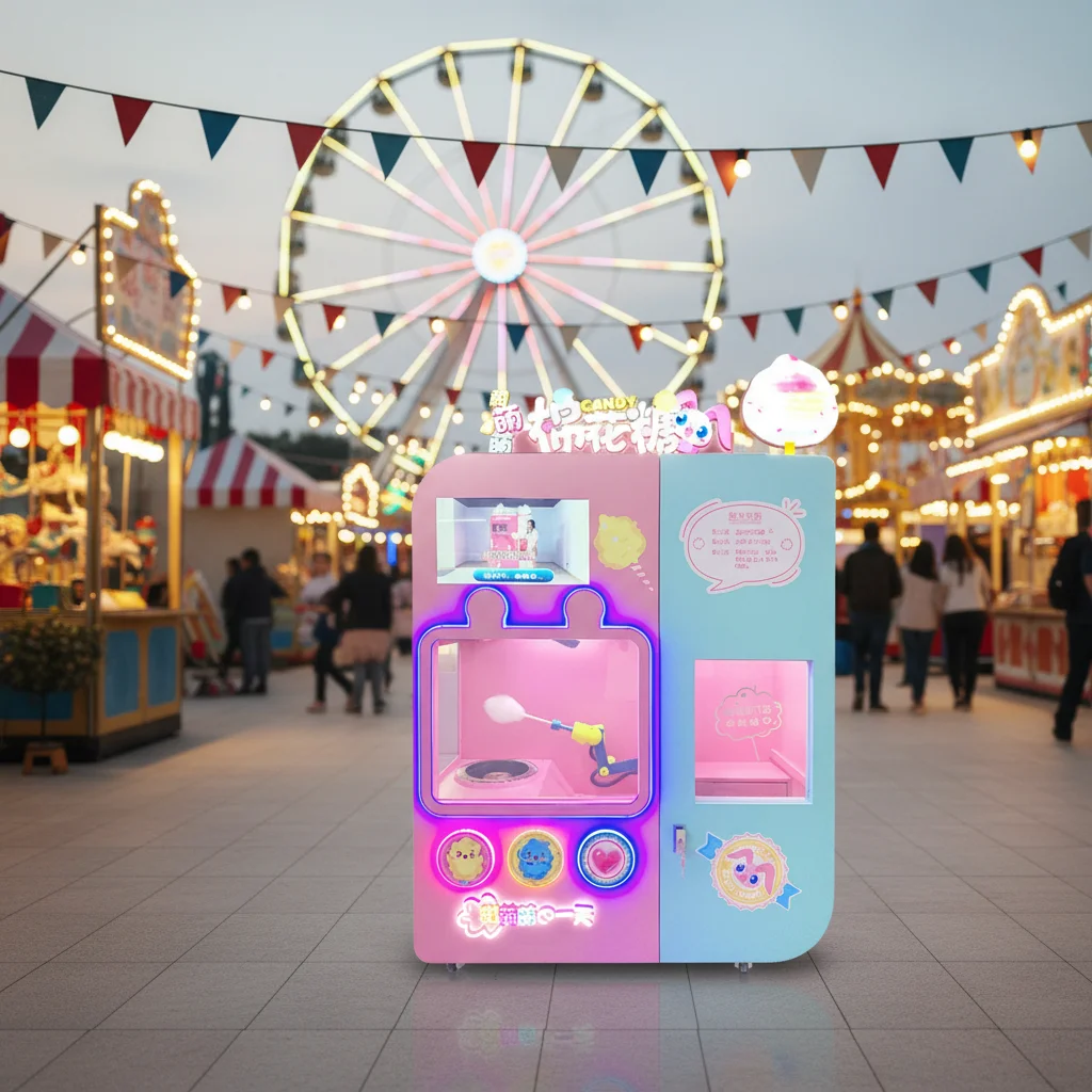 Automatic Cotton Candy Vending Machine Customized Portable Lightweight Electric Machine Easy Move for Outdoor Event