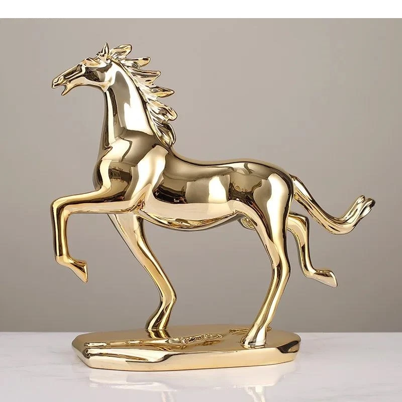 インテリア小物 中国 八頭の馬と英雄の置物 装飾品 樹脂工芸 置物 オフィス