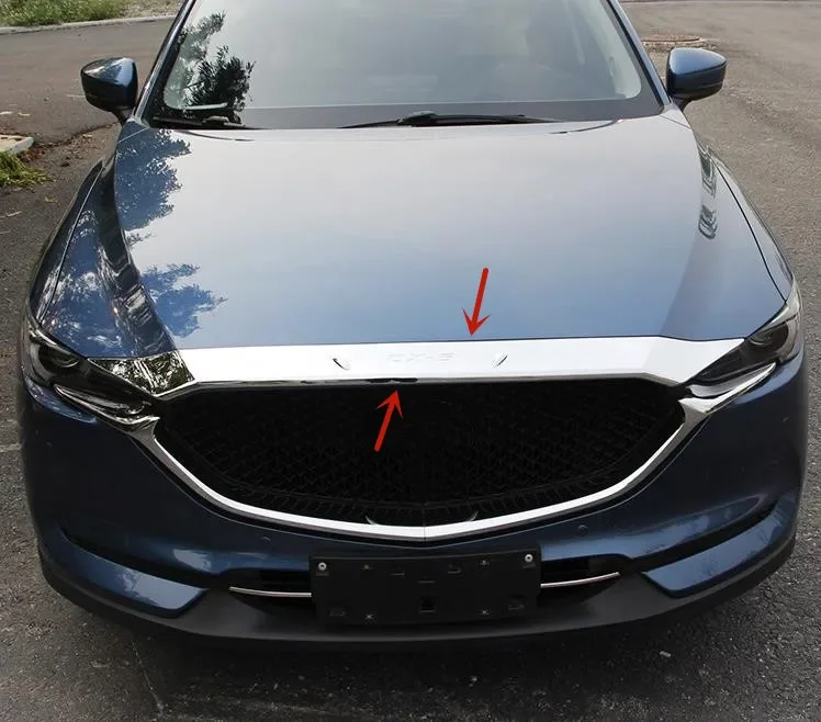 For Mazda CX-5 2017-2021 ABS Chrome Engine cover Decorative strip Grille Upper trim Protection decoration car styling