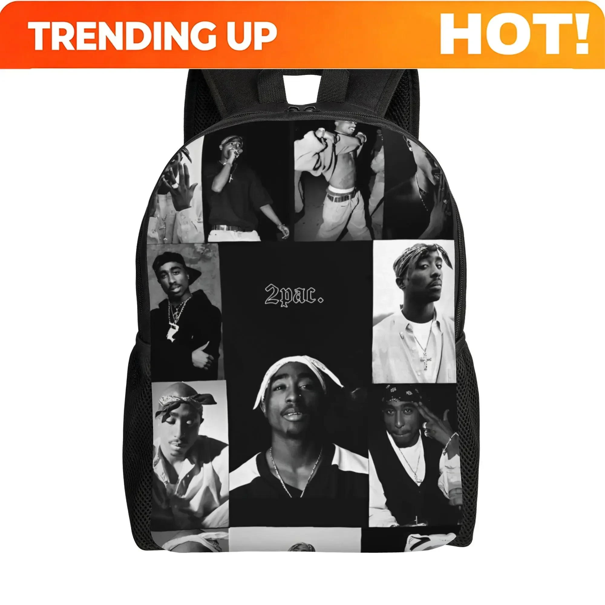 Custom Bag Popular Rapper 2pac Backpack For Men Women Cool High School Hiking Travel Daypack Tupac College Canvas Bags Gift