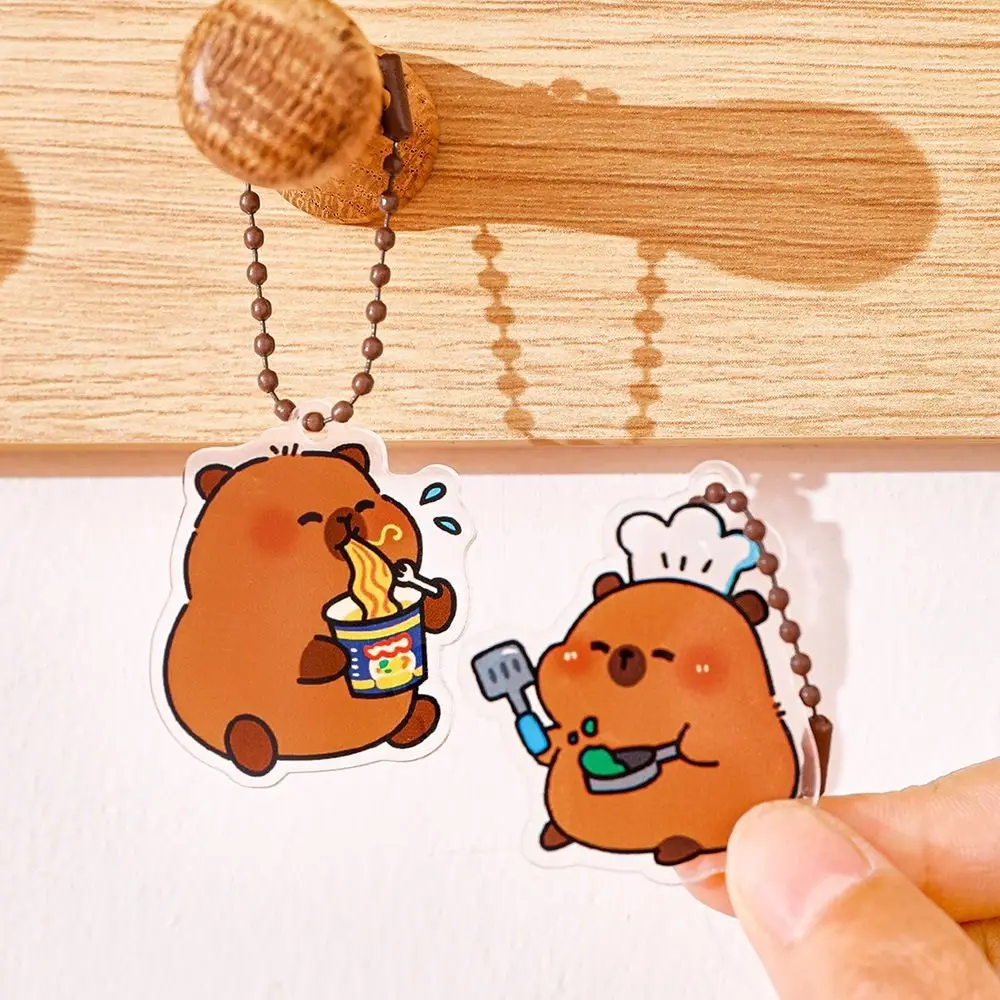 Cute Acrylic Keychain Trendy Cartoon Capybara Keychain Pendant Cute Acrylic Capybara Bag Pendant Keychain Decoration for Girl