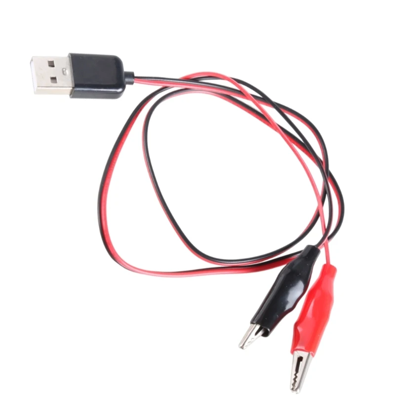USB ถึง 2 คลิปสายเชื่อมต่อ 5 V/1.5A ทดสอบเอาต์พุตสายไฟต่างๆ 5 V เครื่องใช้ไฟฟ้า, ยาว 60 ซม.