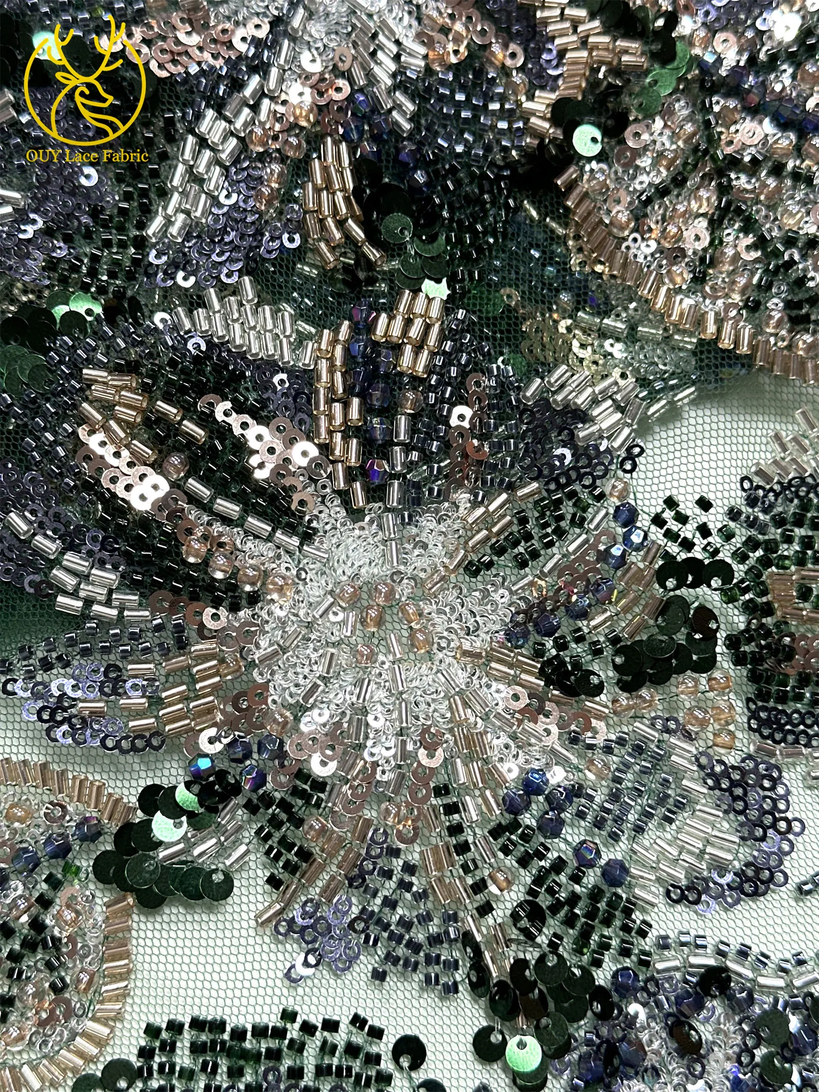Haute Couture Afrikanischer Schwer Perlenverzierter Spitzenstoff 2026 Hochwertige Französische Pailletten-Spitze Nigerianischer Spitzenstoff für Party- und Hochzeitskleider – Detail 21