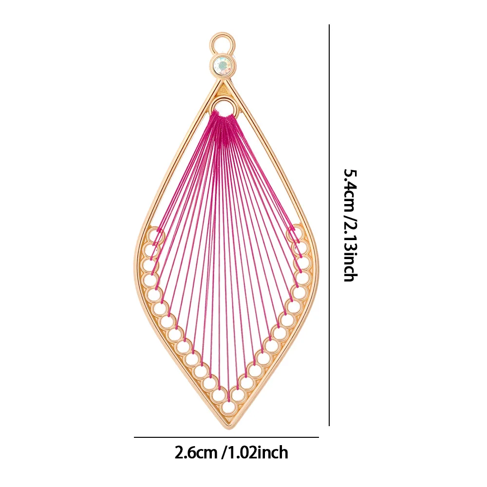 10pcs/pack Vintage Bohemia Thread Woven Leaf Charms Pendants for DIY Jewelry Making Earrings Findings Components Kit Wholesale