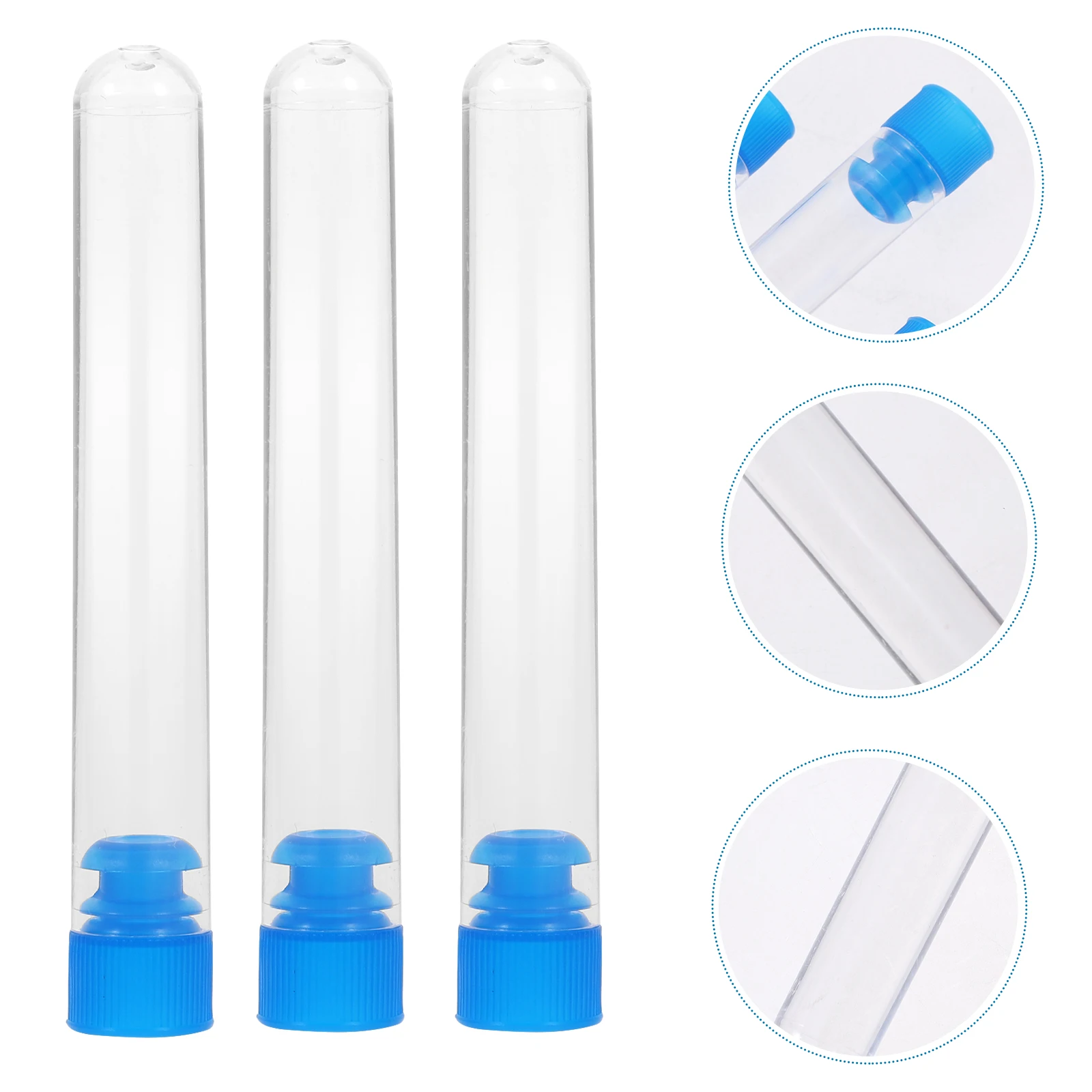 

50pcs Plastic Test Tubes Clear Storage Containers For Liquid Gel Lotion Sample Portable Travel Use Chemistry Experiment