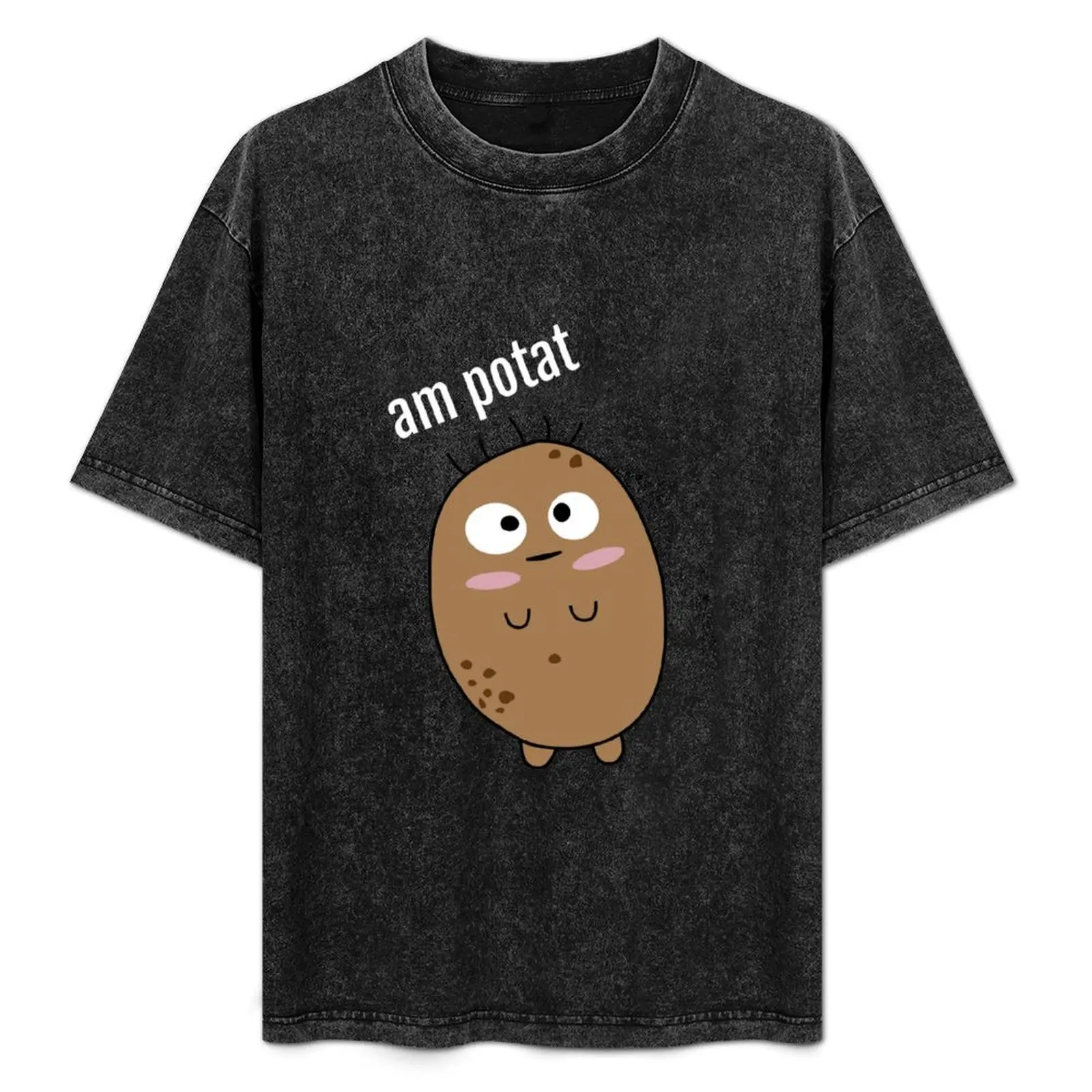 Am Potat Potato Cutie Blushing with Squinting Eyes T-Shirt Halloween Theme T-Shirt