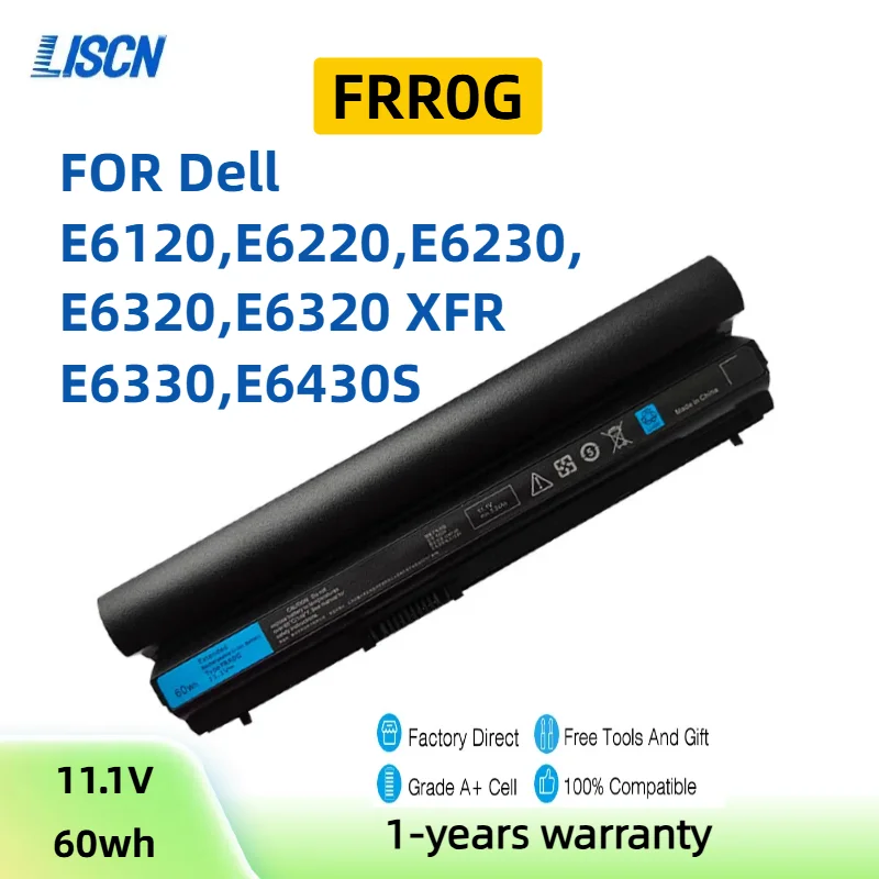 FRR0G Laptop Battery For DELL Latitude E6320 E6330 E6220 E6230 E6120 E6430S 7FF1K  FRROG KJ321 K4CP5 J79X4 RXJR6 RFJMW