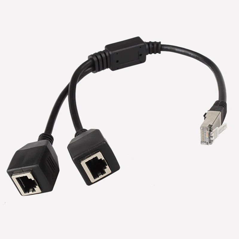New Sale RJ45 Ethernet Splitter Adapter 1 Male to 2 Female LAN Network Splitter Support Cat6 Internet Networking Extension Cord
