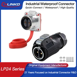 CNLINKO M24 IP68 Waterproof Electrical Connector 2 3 4 10 12 19 24 Pin 25A Male Plug & Female Socket Panel Aviation Connector