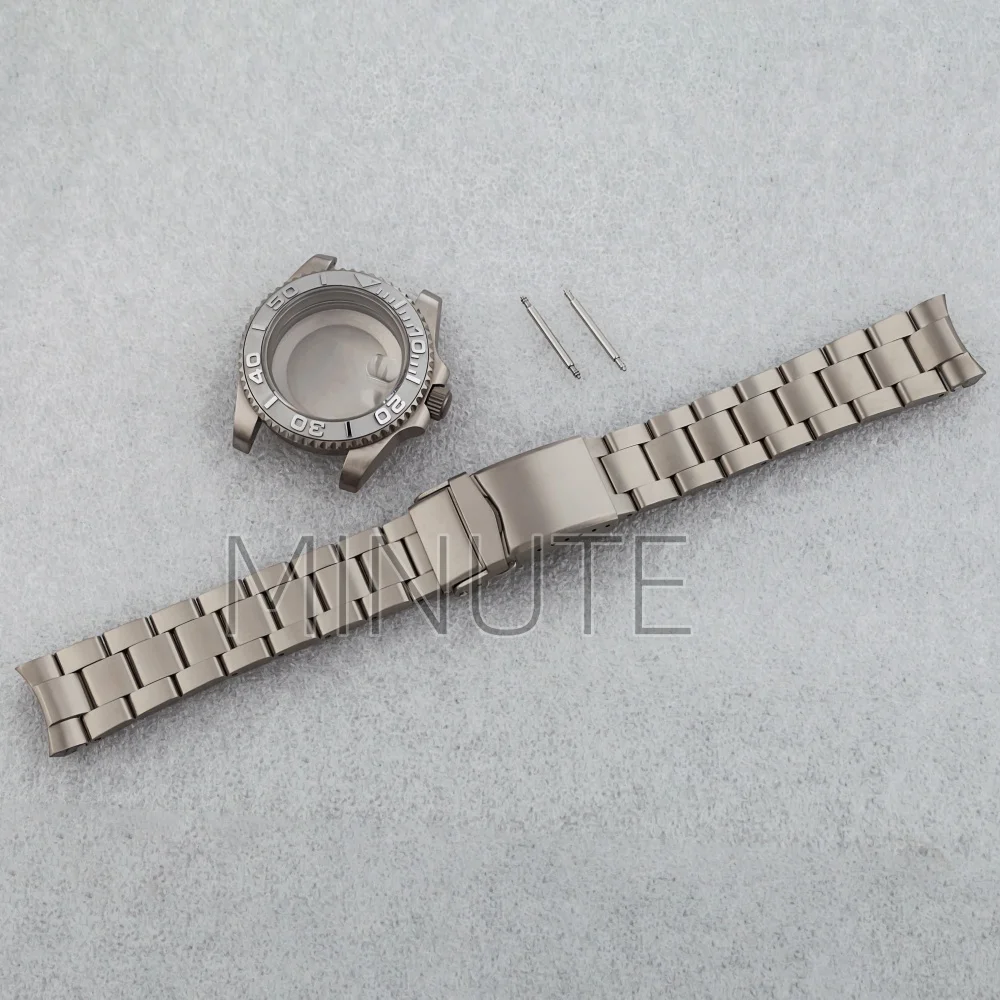 Watch Parts 47mm Titanium NH35 Case Strap Sapphire Glass Crystal For SUB GMT Yacht NH35/36/4R/6R Movement 10Bar Waterproof Case