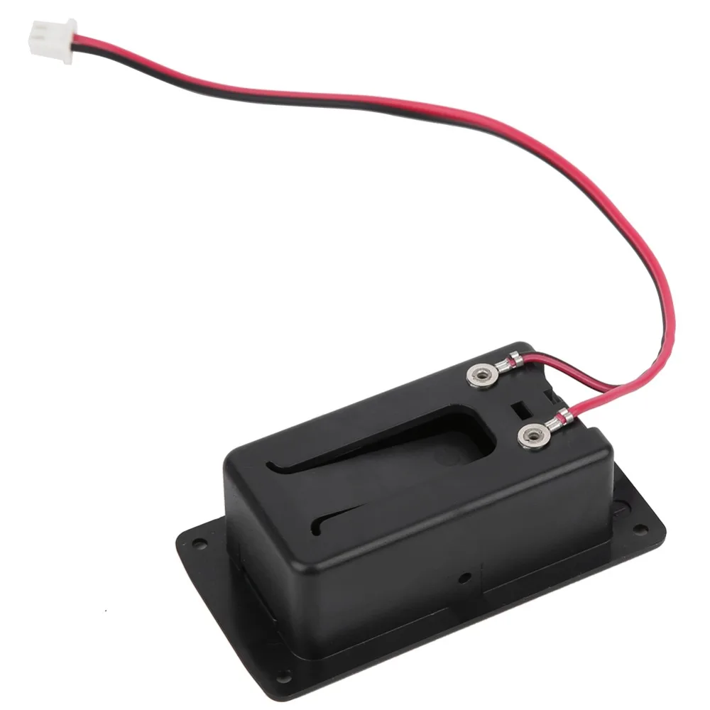 9V Battery Compatible​ ​Guitar Battery Case​ ​With 2-Pin Plug Wire​ ​Black ​Pickup Battery Box Battery Compartment​