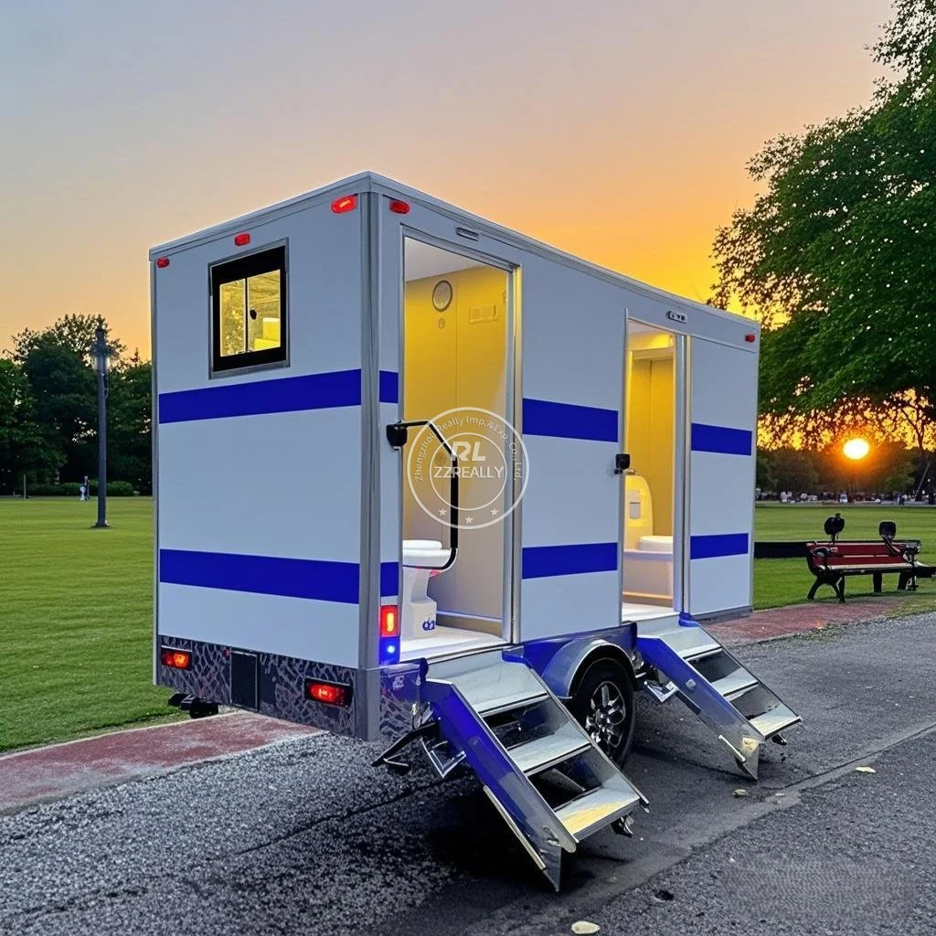 Multifunction Luxury Restroom Trailer Portable Toilet Moveable Toilet Shower Trailer  for Event Wedding