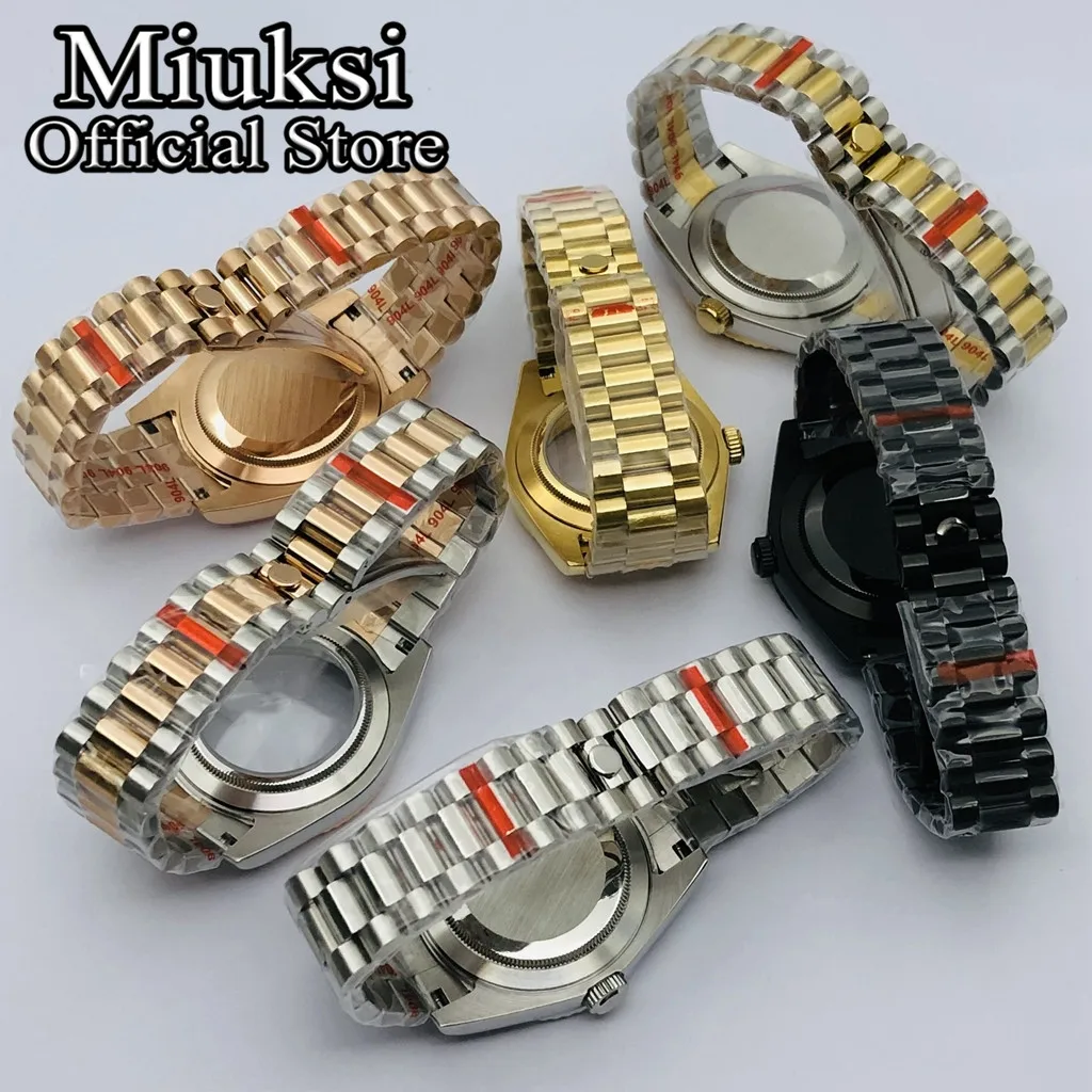 Miuksi 36mm/40mm sterile watch case sapphire glass fit NH35 NH36 NH34 ETA2824 2836 Miyota8215 PT5000 DG2813 3804 movement