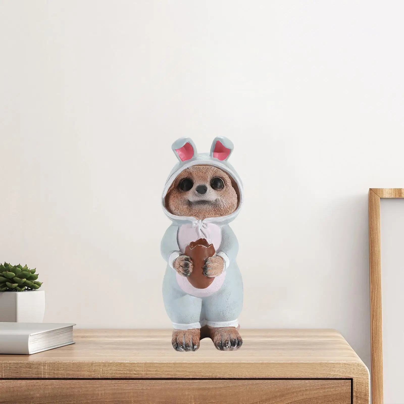 Meerkat Figurine with Ears Desktop Decoration for Home Balcony Office