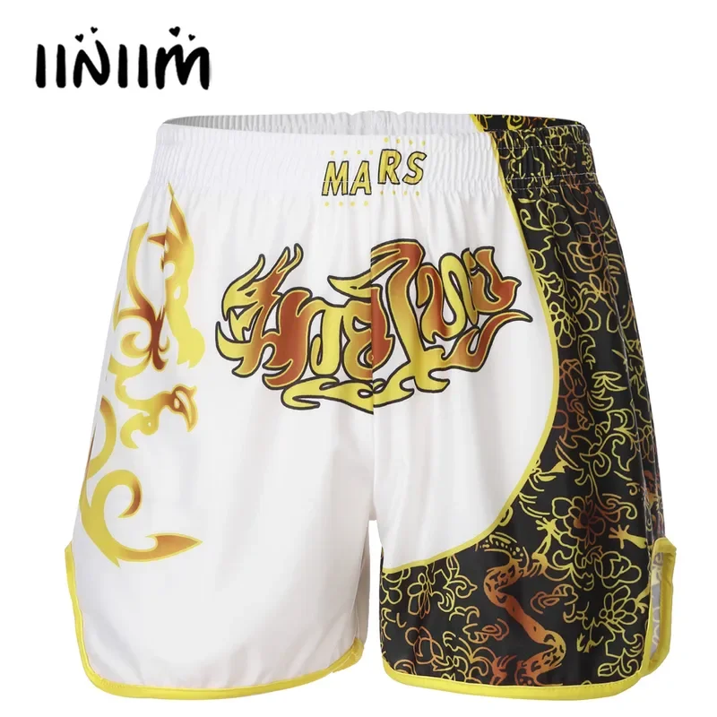 

Mens printing basketball boxer shorts elastic waistband short pants trunks for boxing fighting training swimming gym Fitness