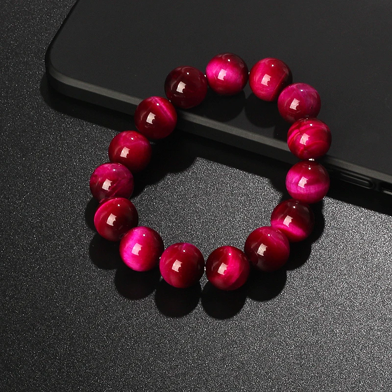 Lightning Rose Red Tiger Eye Bracelets Men 6-14mm Natural Energy Stone Beads Reiki Healing Bracelets for Women Jewelry Pulseras