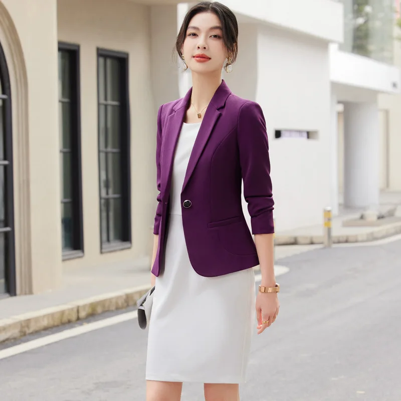 Abrigo mujer nova moda feminina 2024 nova primavera formal blazer ol fino manga longa jaqueta de negócios escritório senhoras jaqueta feminina