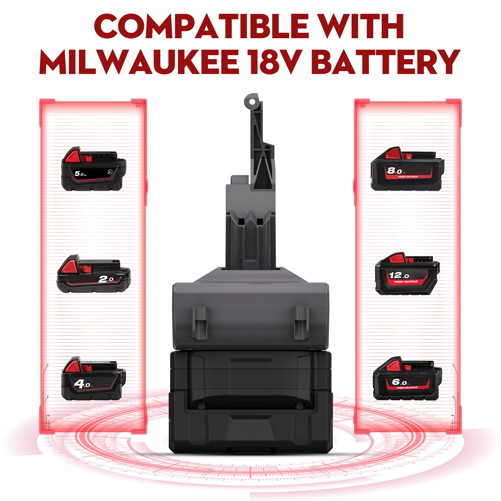 Turpow Battery Adapter For Milwaukee M18 18V Battery to Dyson V7/V8 Adapter with Dyson V7/V8 Series Lithium Tool Batteries