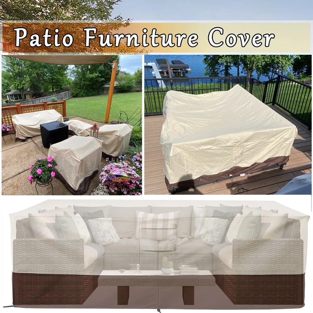 

Heavy Duty 420D Oxford Patio Table Cover, Waterproof & UV Protection Rectangular Outdoor Table Protector Cover