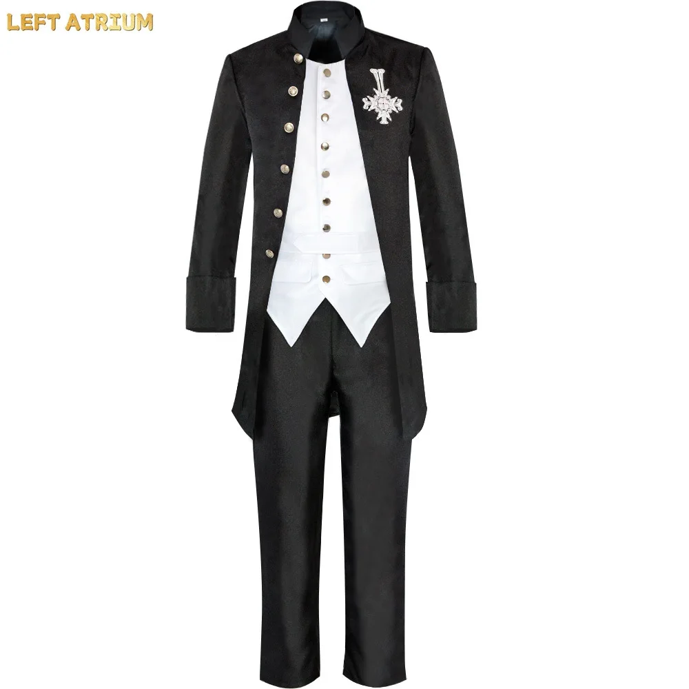 Traje de uniforme negro 2025 para fiesta de Halloween, ropa de rol para HOMBRES y MUJERES, disfraz de fantasma, disfraz de anime, disfraz de Papa Emeritus
