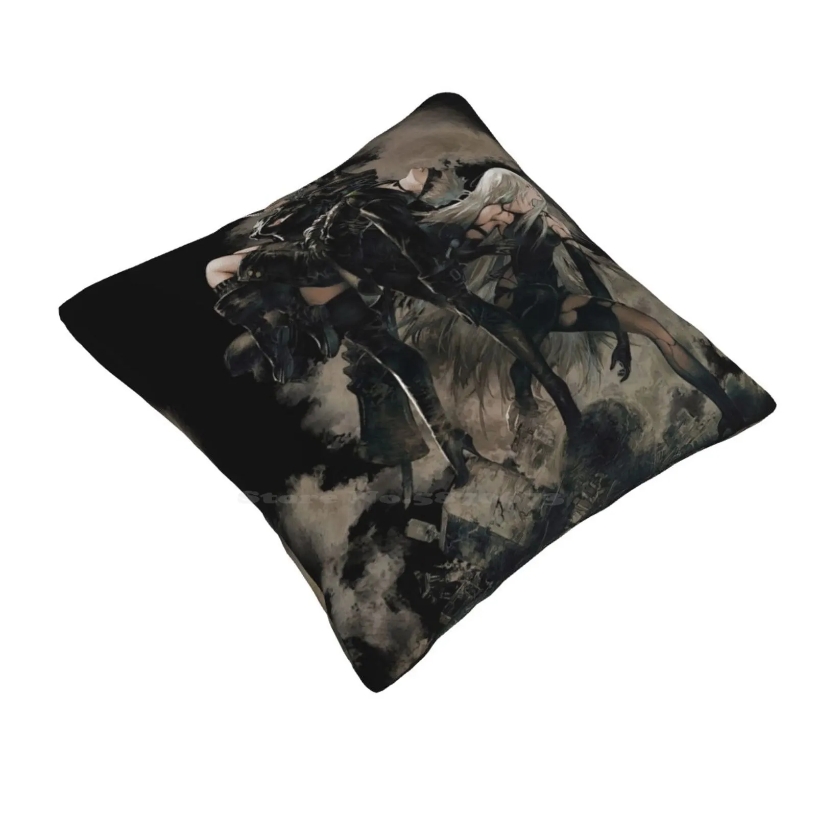 Nier : Automata Black Fashion Sofa Throw Pillow Cover Pillowcase Nier Automata Video Game Ps4 2B 9S Gaming Gothic Japan Black