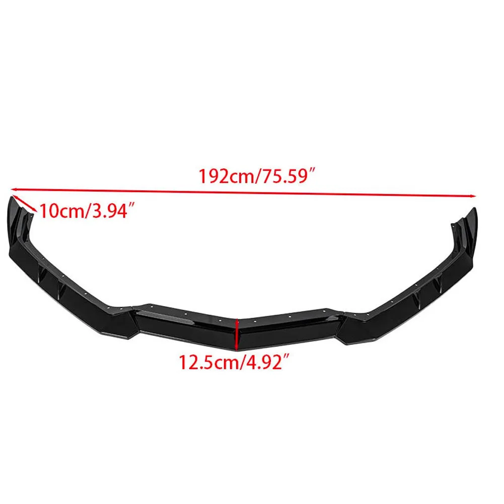 For Chevrolet Corvette C8 2 Door Z51 Stingray STG 3 2020-2024 Glossy Black Car Front Bumper Lip Spoiler Splitter Carbon Look