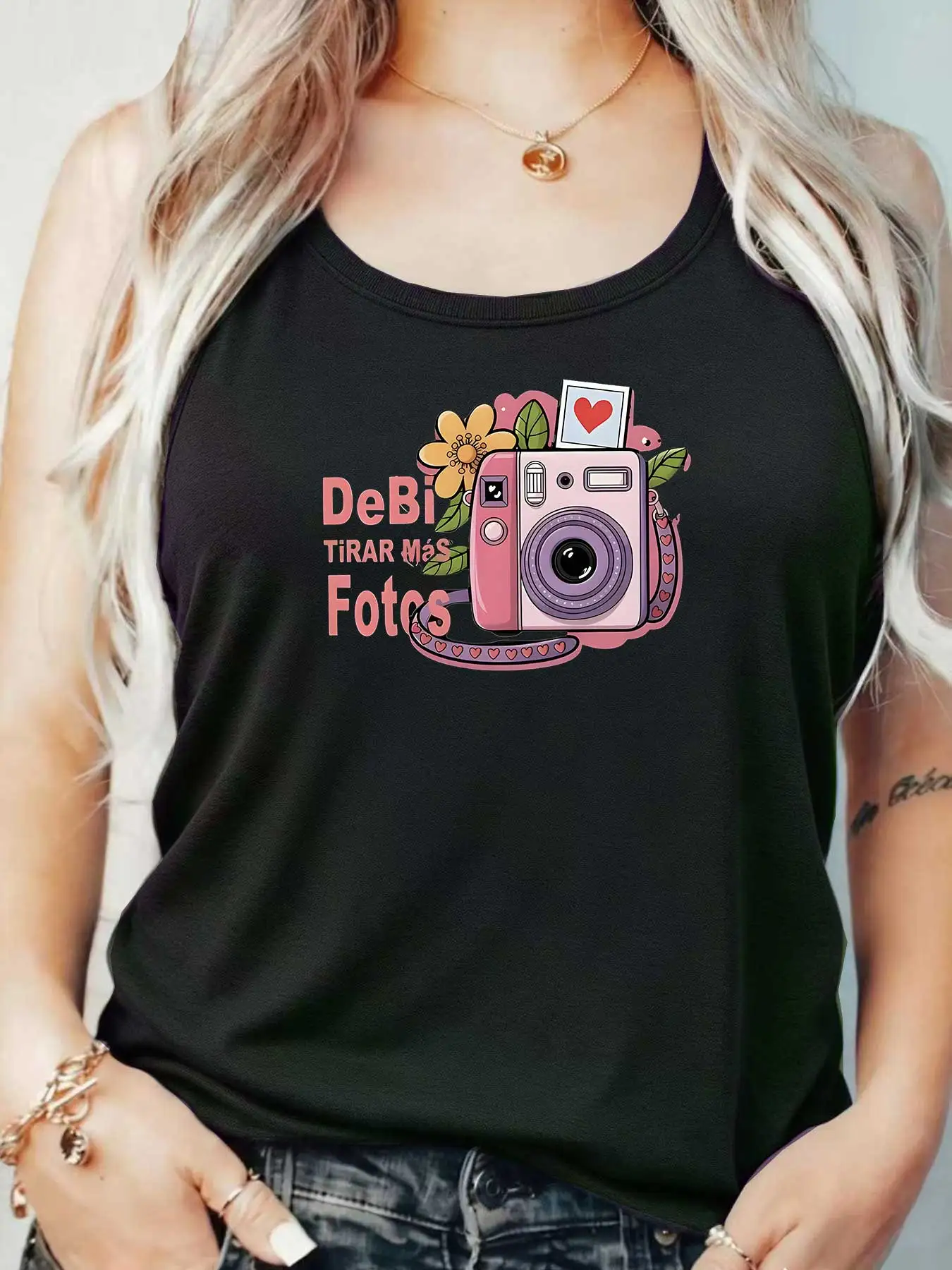 

Loose Fit Printed Pocket T-Shirt for Women with Ribbed Collar round Neck 1-8XL plus Size Comfortable Casual Vest