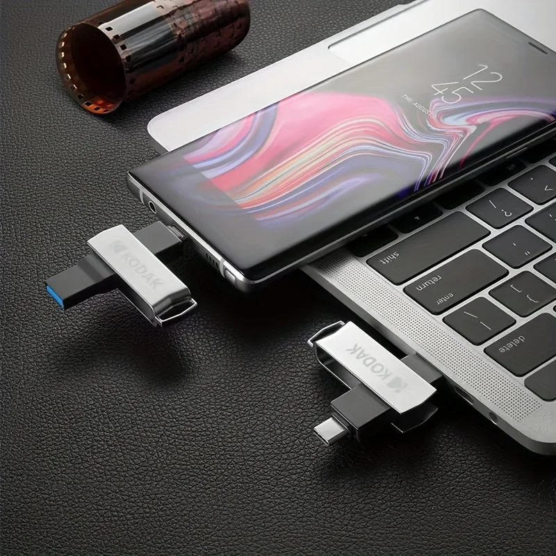100% オリジナルコダック 2in1 USB フラッシュドライブ 32 ギガバイト 64 ギガバイト 128 ギガバイト 256 ギガバイト USB3.2 ペンドライブタイプ C メモリスティックペンドライブ iPhone アダプタ付き