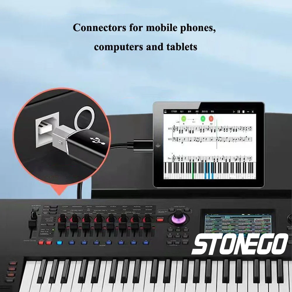 STONEGO Multifunctional Aluminum Alloy Type-C to USB Converter for Electronic Musical Instrument, Laptop, Printer