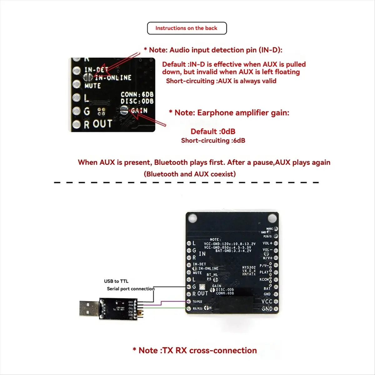 Можно приобрести модуль QCC3031 APTXHD с аудиовходом LINE-in, беспроводной Hi-Fi Bluetooth 5.1 приемник для Bluetooth-гарнитуры, без DC 3.3-4.2V.