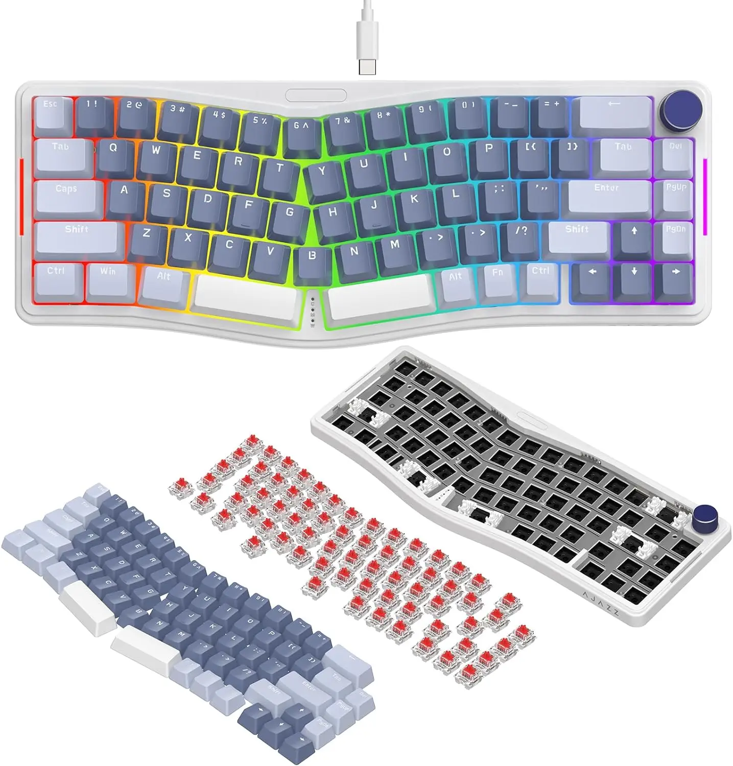 ATTACK SHARK AKS068 Alice Layout 68 Keys Wired Mechanical Keyboard