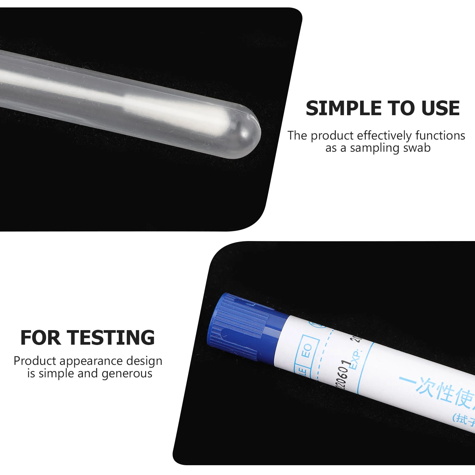 50 Sets Sampling Swab Nasal Specimen Swabs Nasopharyngeal Hospital Flocking Sample Detection Supplies