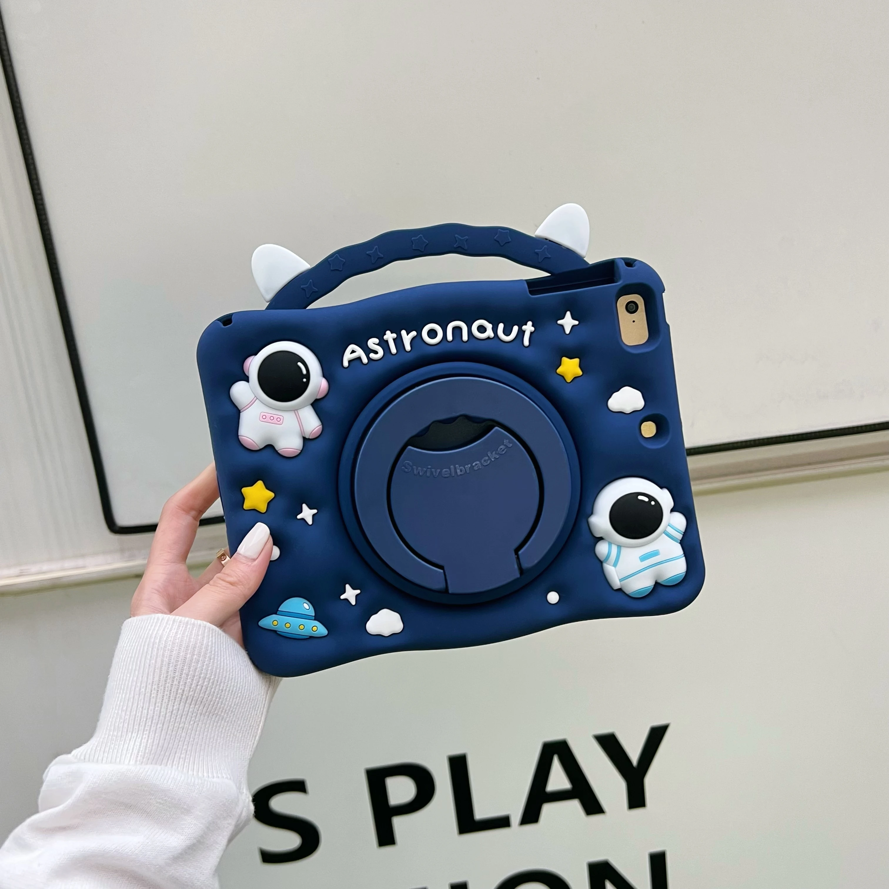 حافظة كمبيوتر لوحي لطيفة للأطفال لجهاز IPad Pro 11 Air 13 2025 IPad A16 10.2 7th 8th 9th 10th 10.9 9.7 Mini 123456 360 ° حامل الدوران فوندا #5