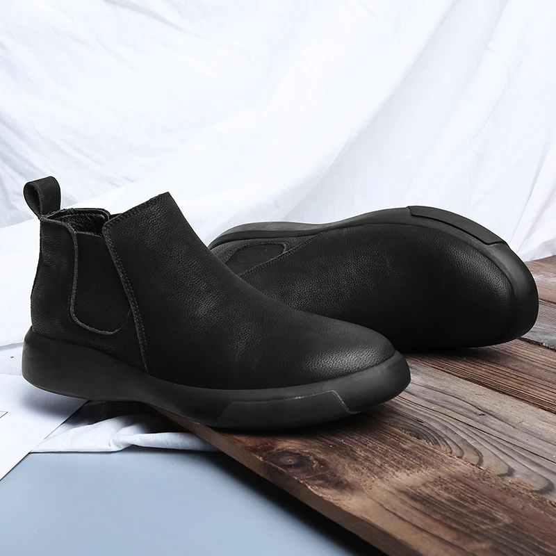 Chelsea Boots for Men Trendy All-match Casual Non-slip Wear-Resistant Round Toe Breathable Fashion Boots Spring  Autumn Main