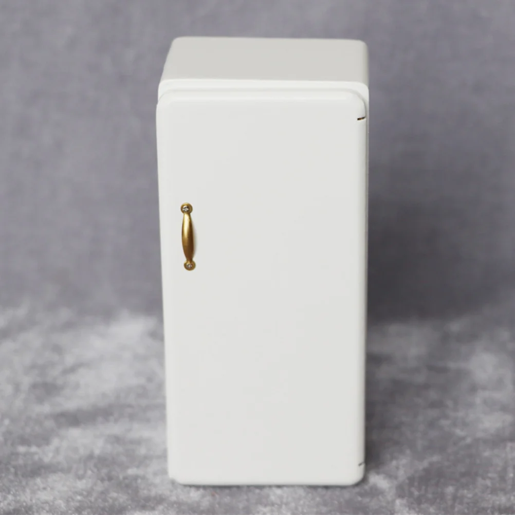 Refrigerator Kids Toy Mini House Furniture Adornments Miniature Ornaments Manual 6X13cm White Crafts Child