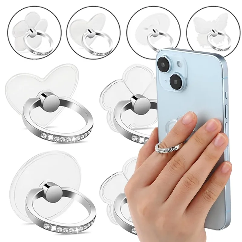 

Прозрачный держатель для кольца на палец Diamond Ins, универсальная подставка для телефона для мобильного телефона 360° ° Аксессуар для мобильного телефона с вращением градусов