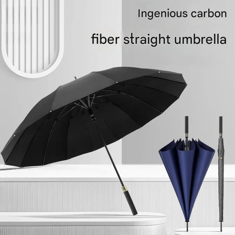 

Carbon Fiber Golf Straight Umbrella For Business People Fully Automatic Rainproof Windproof Long Handle Advertising Umbrella