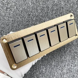 Metal Gold 12V/24V 2-8 Led Rocker Switch ON/OFF 7Pin ON OFF on Waterproof for Car Boat Panel Carling ARB Narva