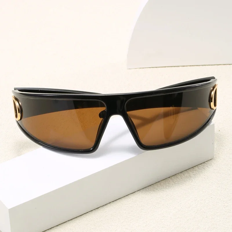 2 piezas de gafas de sol de lujo con diadema, estilo cóncavo personalizado para fotografía callejera de celebridades de internet