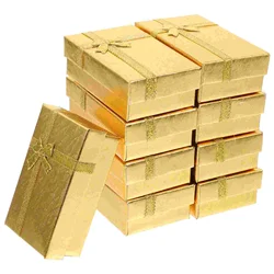 Brinco Embalagem Caixas, Jóias Gift Box, vermelho, dourado, 24pcs