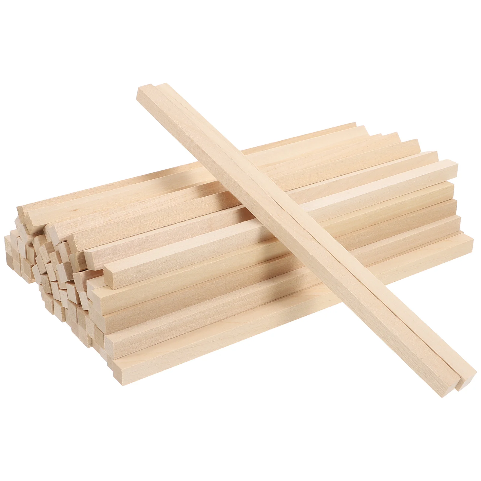 

60Pcs Wood Square Dowel Rods Unfinished DIY Hardwood Craft Sticks Painting Supplies for Woodworking Arts 25x1cm