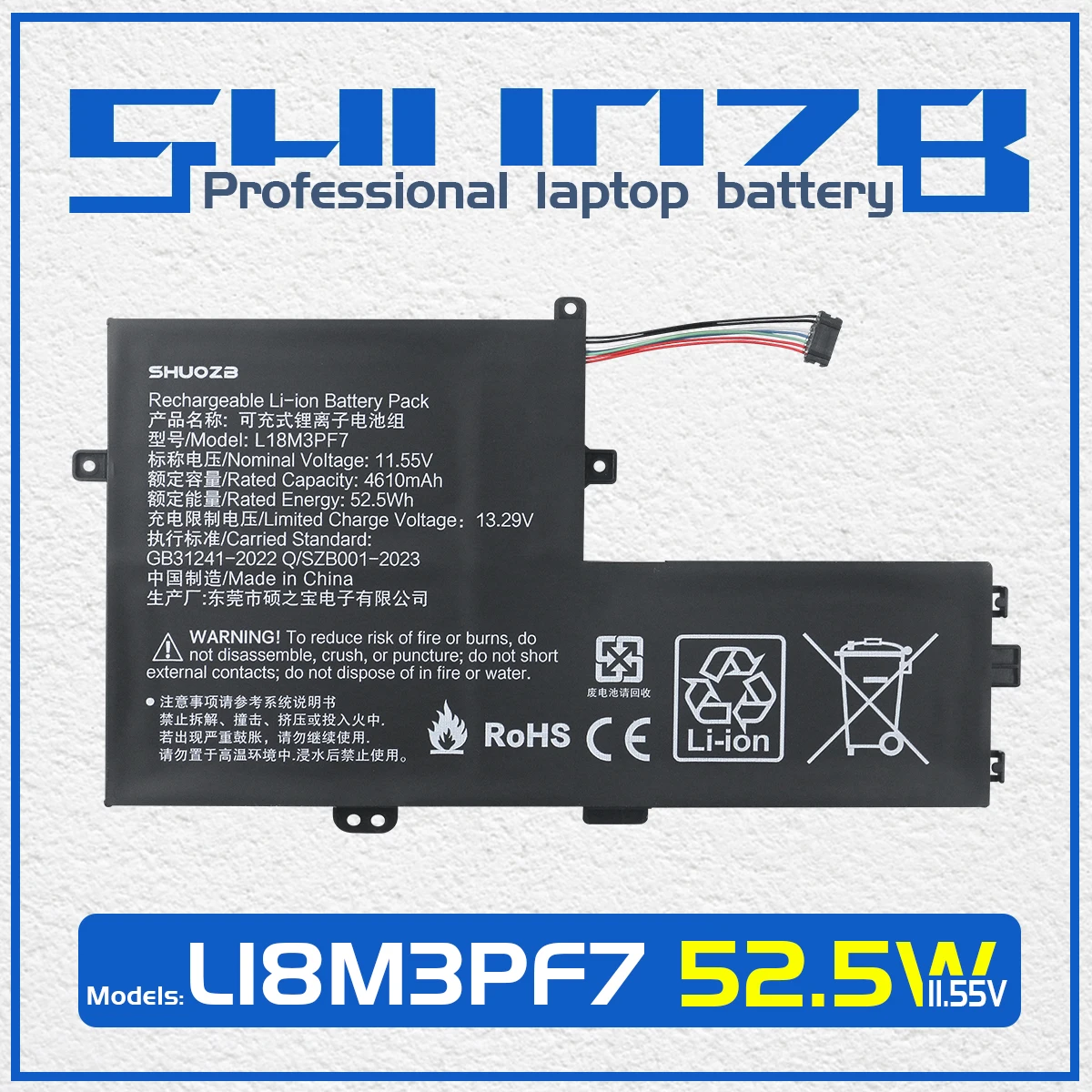 

Аккумулятор L18M3PF7 для ноутбука Lenovo IdeaPad S340 S340-14 14API 14IIL 14IML 14IWL S340-15API 15IIL L18M3PF6 L18L3PF2