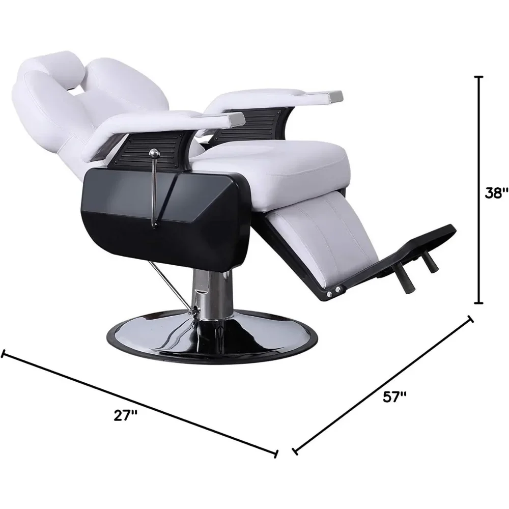 Heavy Duty Reclining Barber Chair All Purpose Hydraulic Salon Chair for Barbershop Stylist Tattoo Chair Commercial Furniture