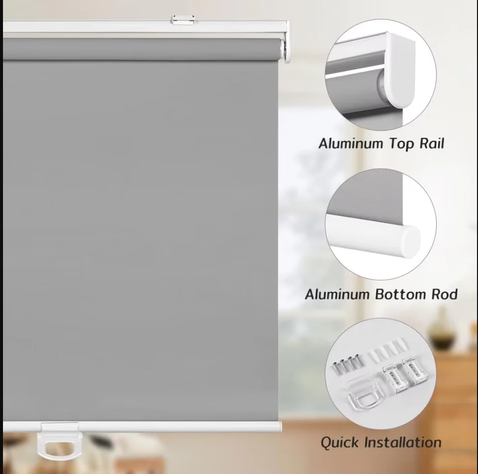 Modern Design Free Stop Cordless Design Spring Control UV Protection 100% Full Blackout Roller Blinds For Windows view 5